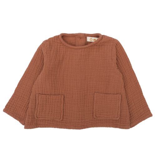 Woven Organic Cotton Long Sleeved Bailey Top Woven Organic Cotton Long Sleeved Bailey Top